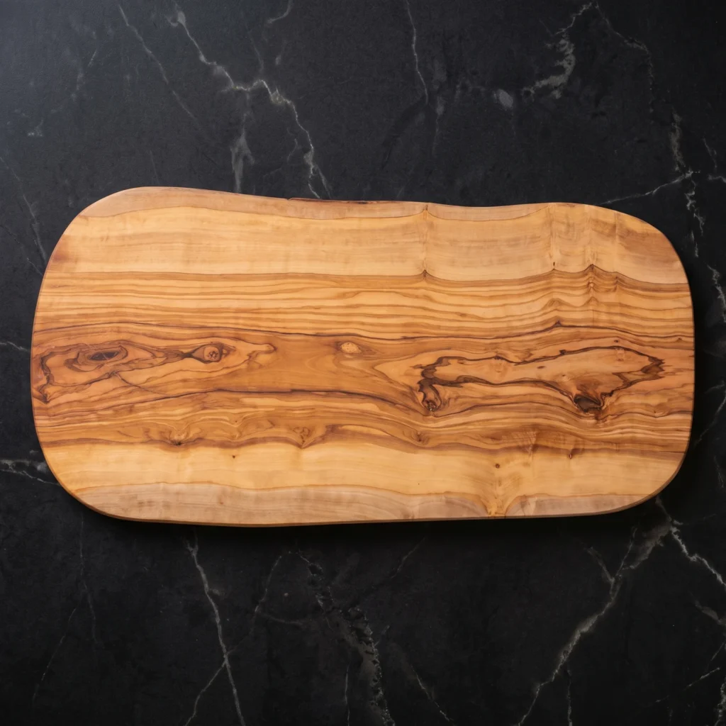 Natural shaped olive wood cutting board