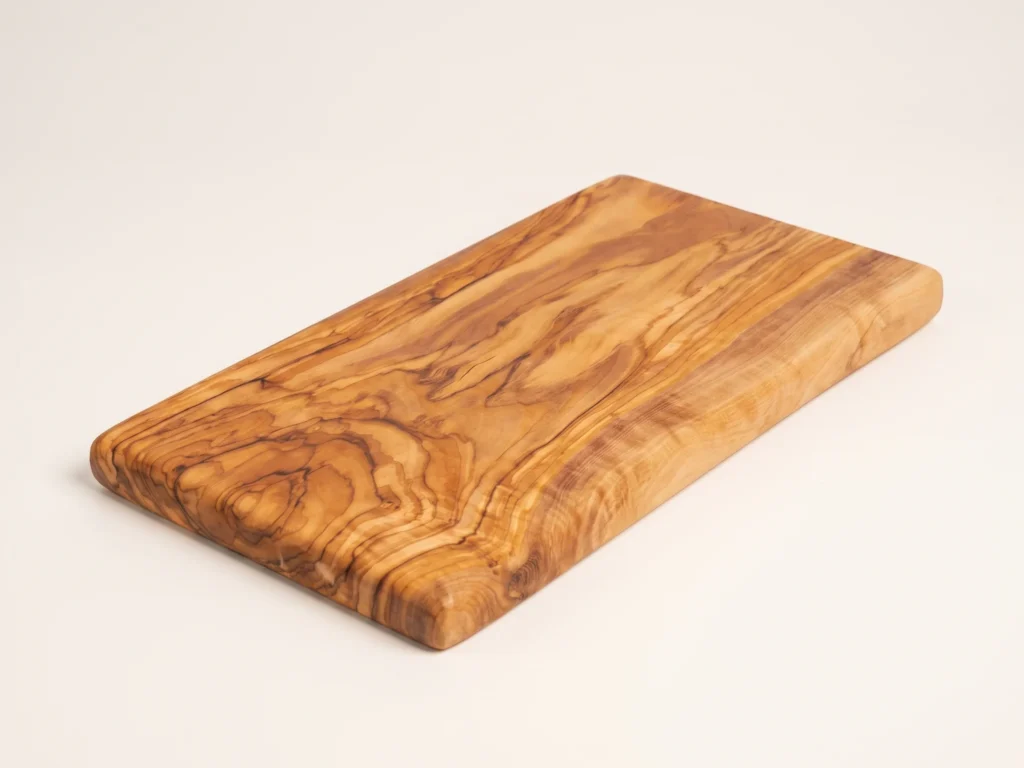 Rectangular cutting board three-quarter perspective view