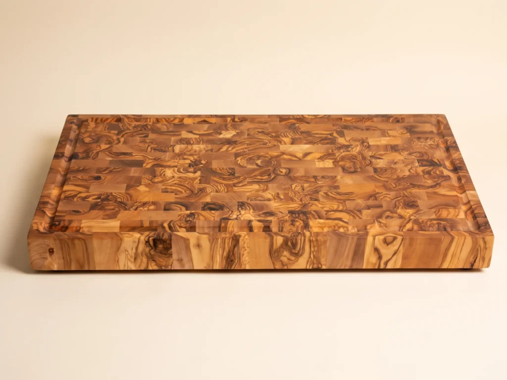 Rectangular butcher block cutting board low profile 4.5 cm thickness view